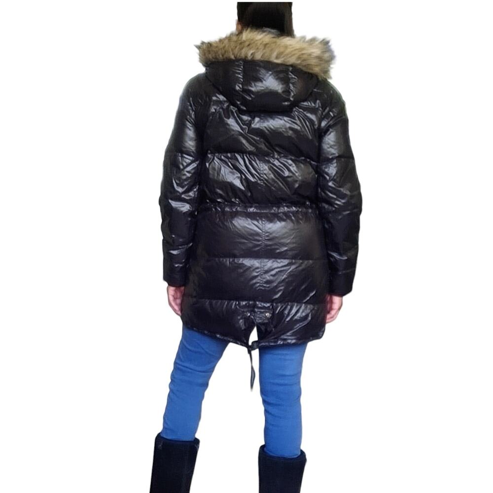 RALPH LAUREN RLX faux fur trim hooded black parka down puffer coat vest Size M - Picture 5 of 12